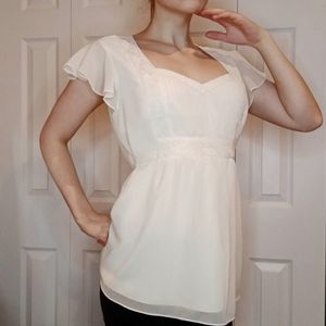 White milkmaid tieback shirt